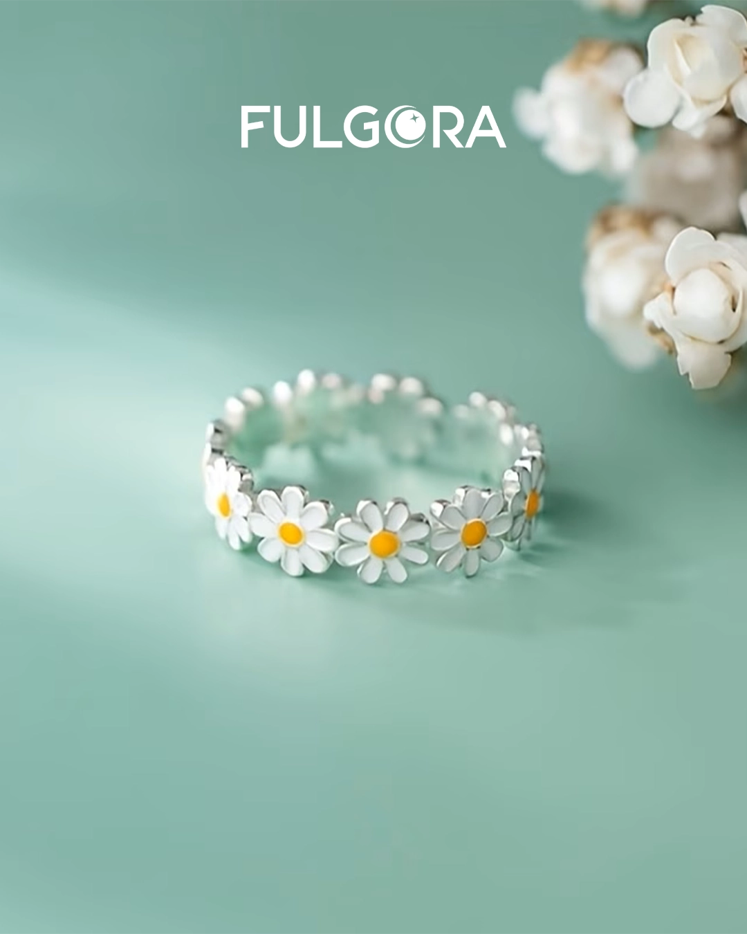 Anillo minimalista margarita floral