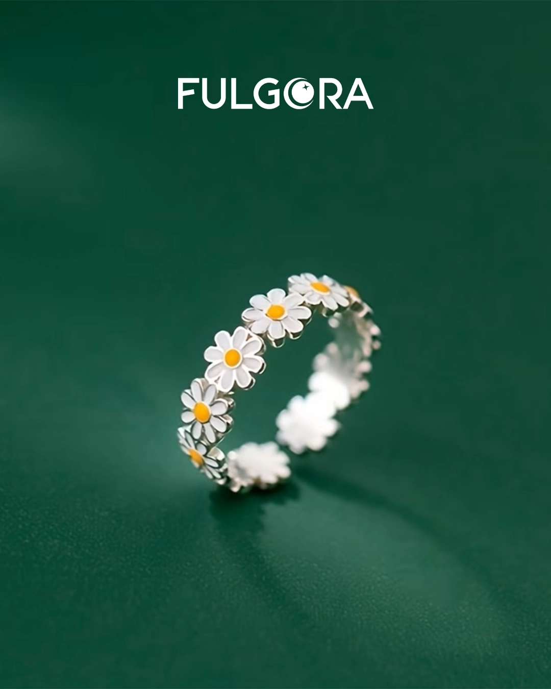 Anillo minimalista margarita floral