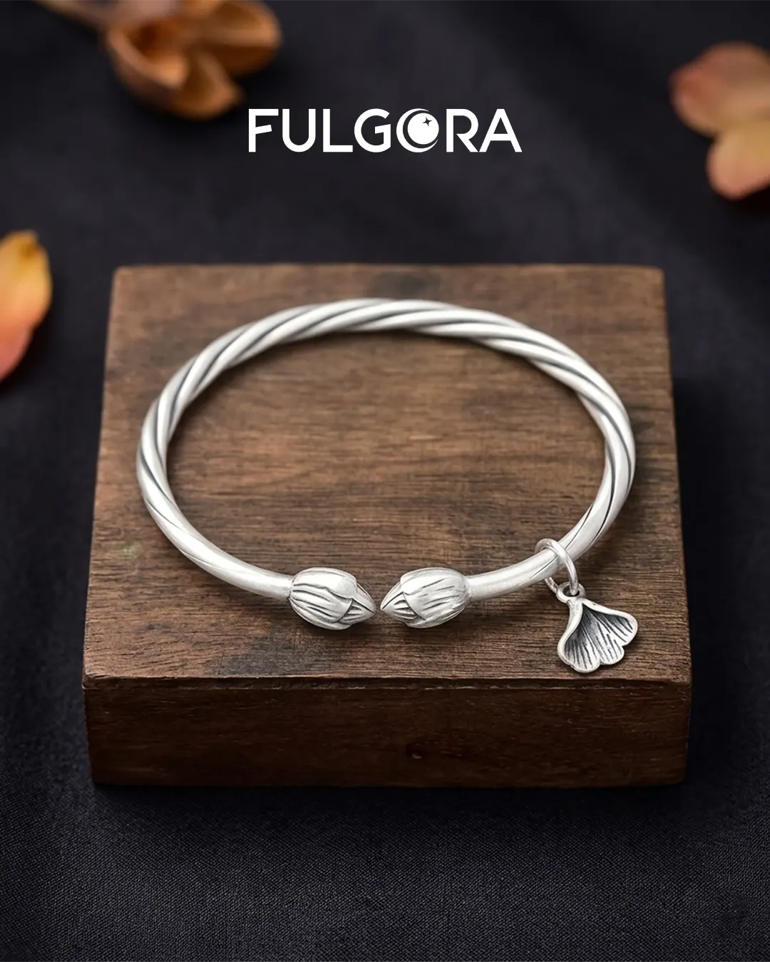 Pulsera Minimalista Ginkgo - Plata 999