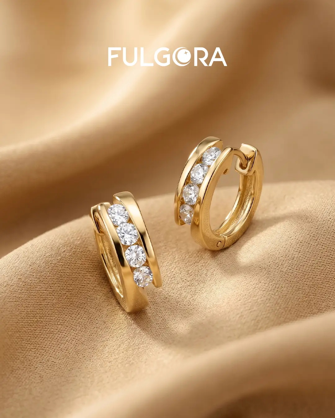 Aros Minimalistas Dorados - Circonitas y Acero 316L