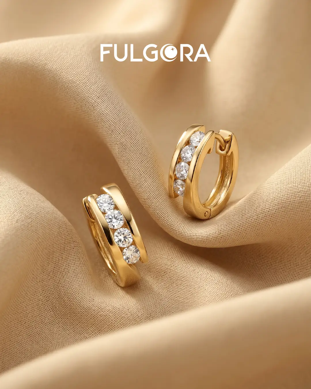 Aros Minimalistas Dorados - Circonitas y Acero 316L