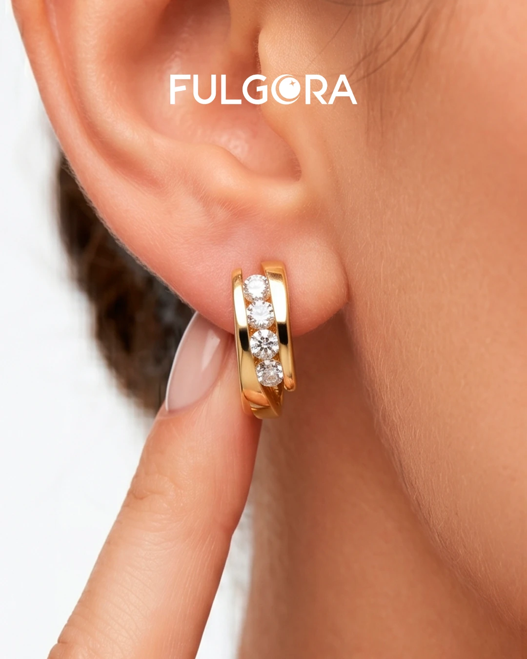 Aros Minimalistas Dorados - Circonitas y Acero 316L