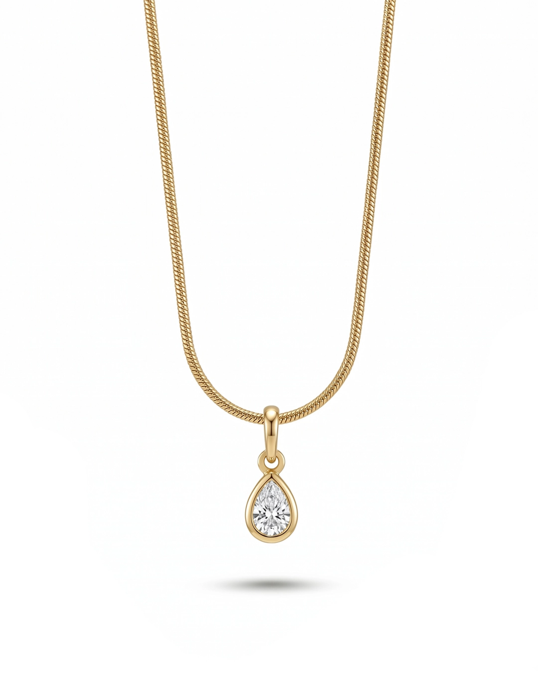 Collar Minimalista Gota de Agua - Oro y Circonita