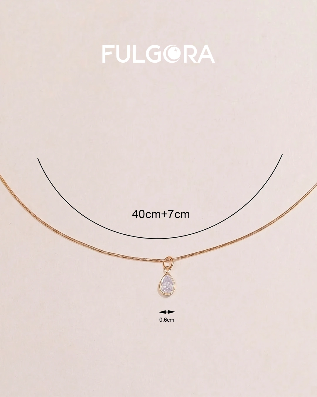 Collar Minimalista Gota de Agua - Oro y Circonita