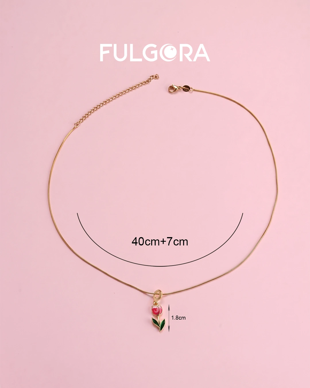 Collar con Colgante de Tulipán chapado en oro