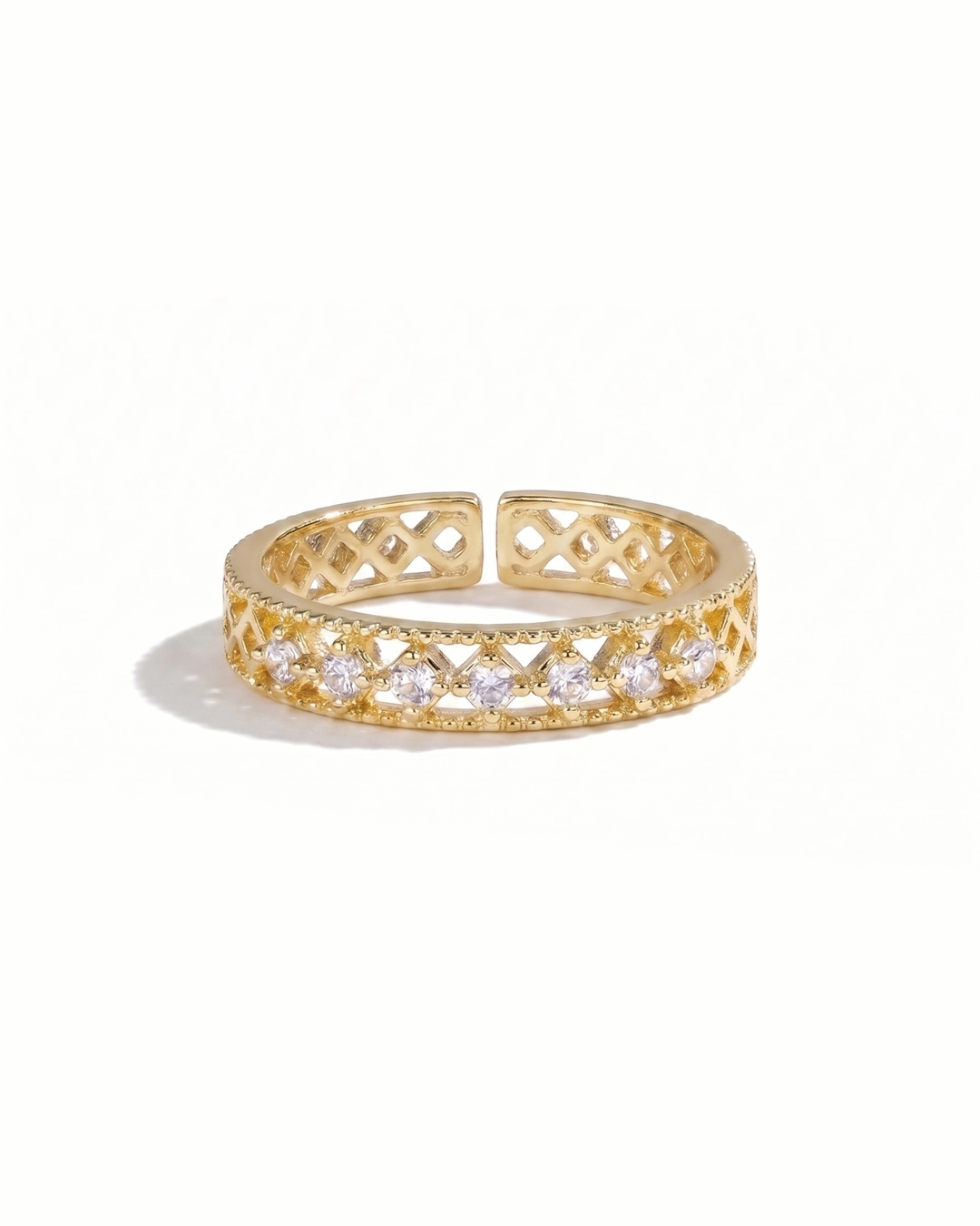 Anillo Ajustable Elegante - Micro Pavé y Circonitas