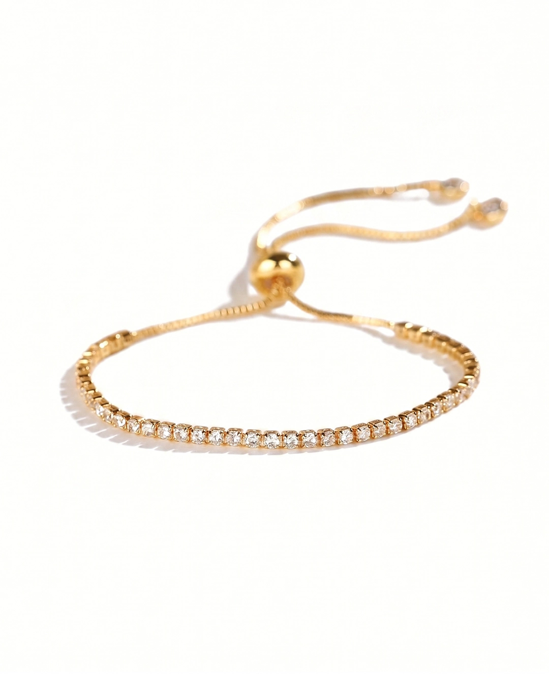 Pulsera de Tenis Minimalista - Oro y Circonitas Brillantes