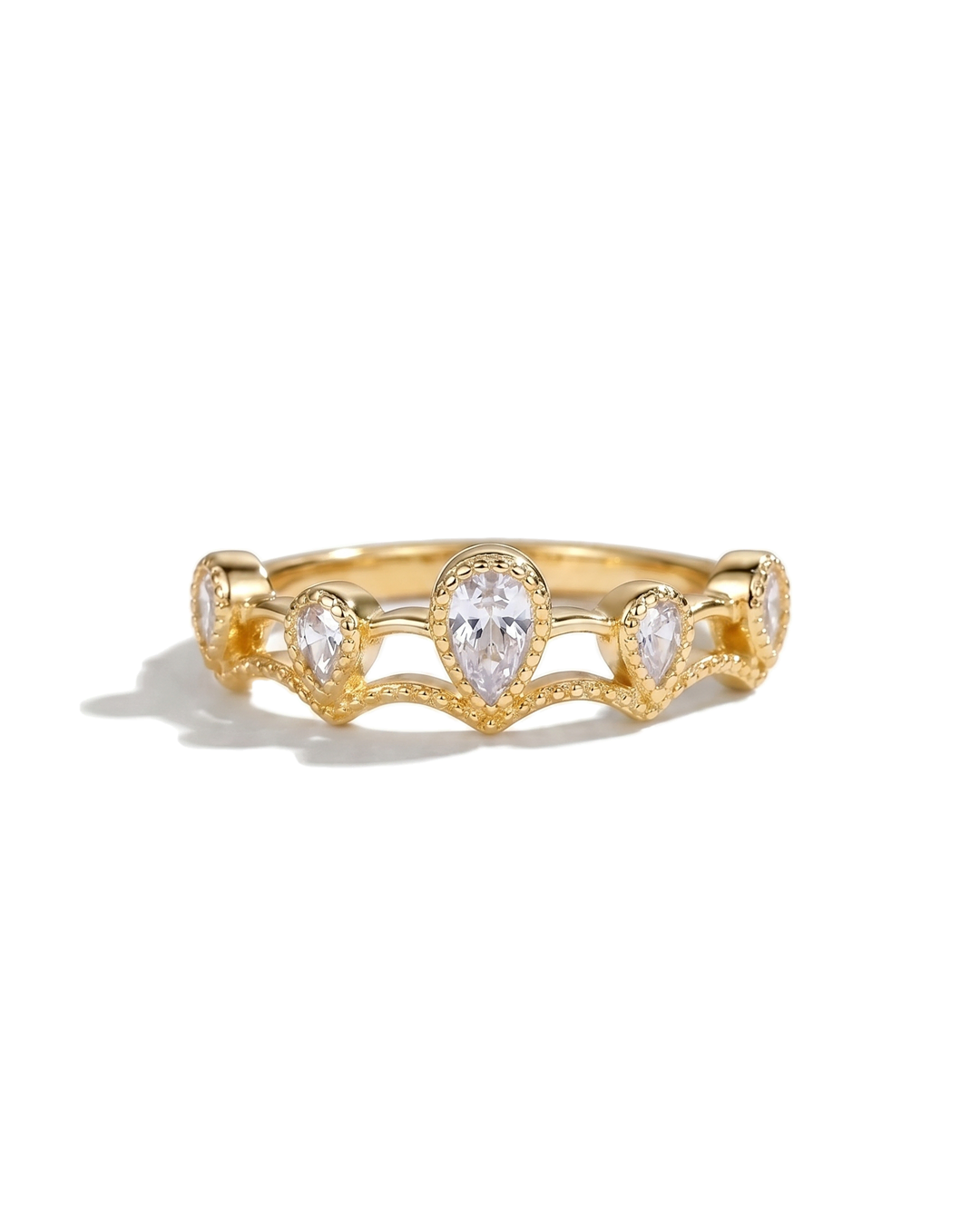 Anillo Minimalista Tiara - Oro y Circonitas