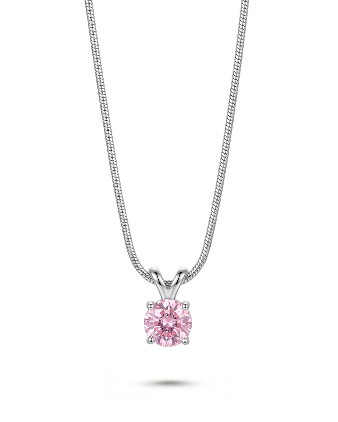 Gargantilla Elegante de Serpiente - Piedra Rosa y Plata
