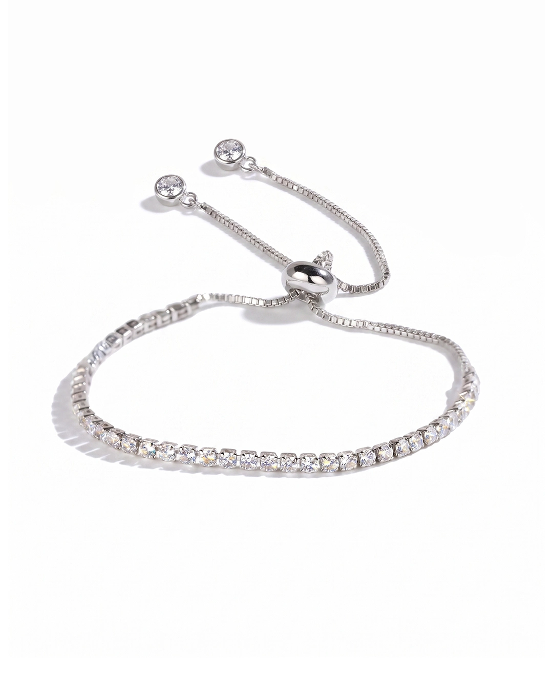Pulsera de Tenis Minimalista - Plateada y Circonitas