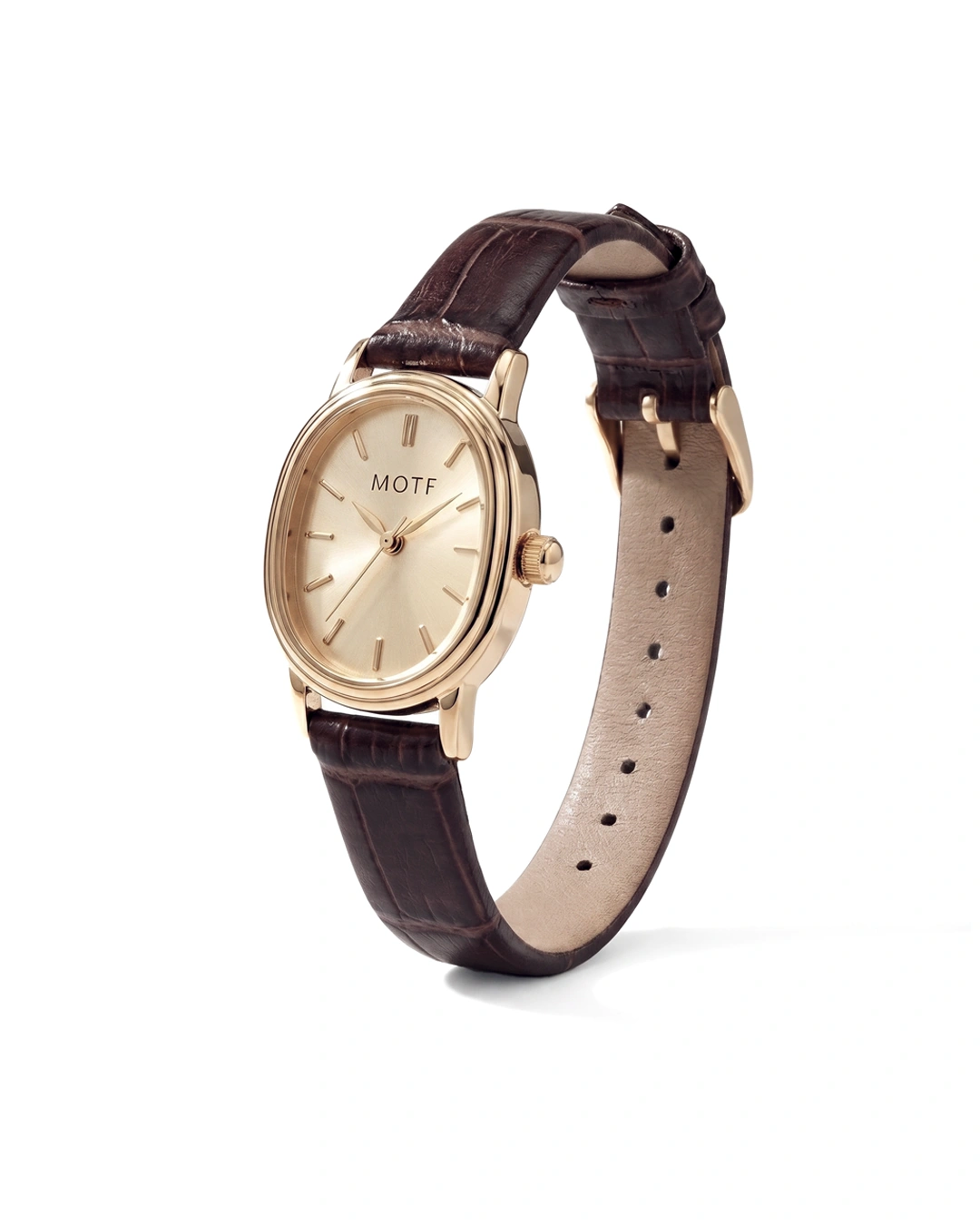 Reloj de Pulsera Elegante - Dorado y Correa Marrón