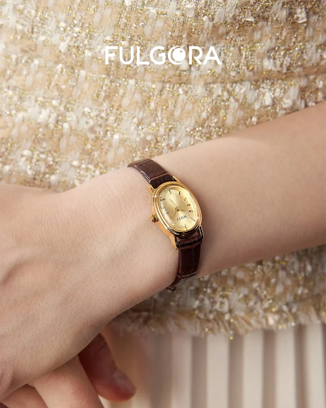 Reloj de Pulsera Elegante - Dorado y Correa Marrón