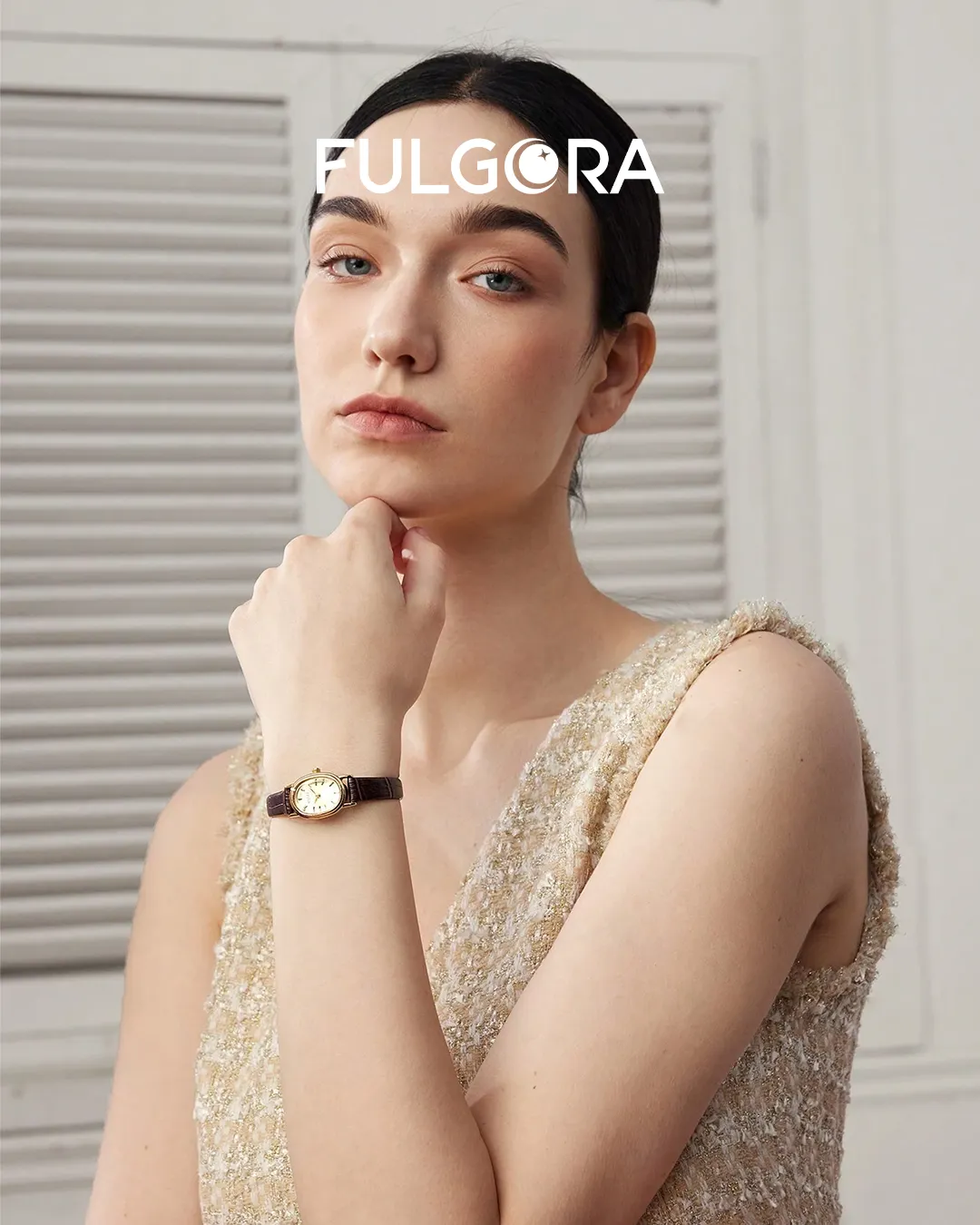 Reloj de Pulsera Elegante - Dorado y Correa Marrón