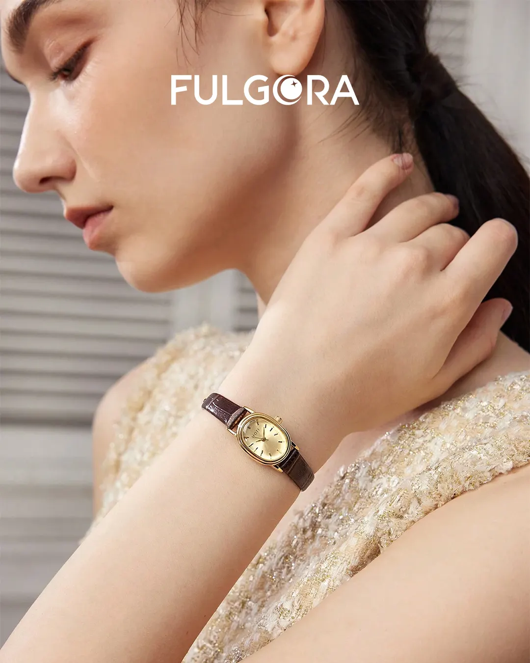 Reloj de Pulsera Elegante - Dorado y Correa Marrón