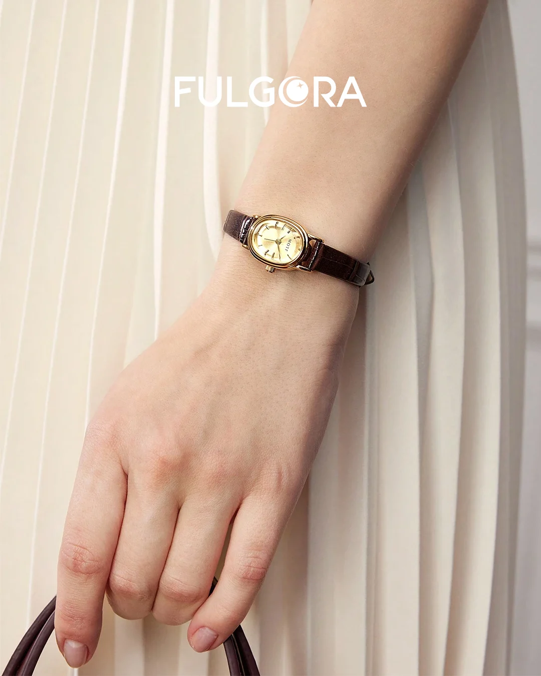 Reloj de Pulsera Elegante - Dorado y Correa Marrón